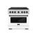 Front. ZLINE - ZLINE Autograph 36 in. Paramount Dual Fuel Range with White and Black Accents (SDRSZ-WM-36-MB) - White.