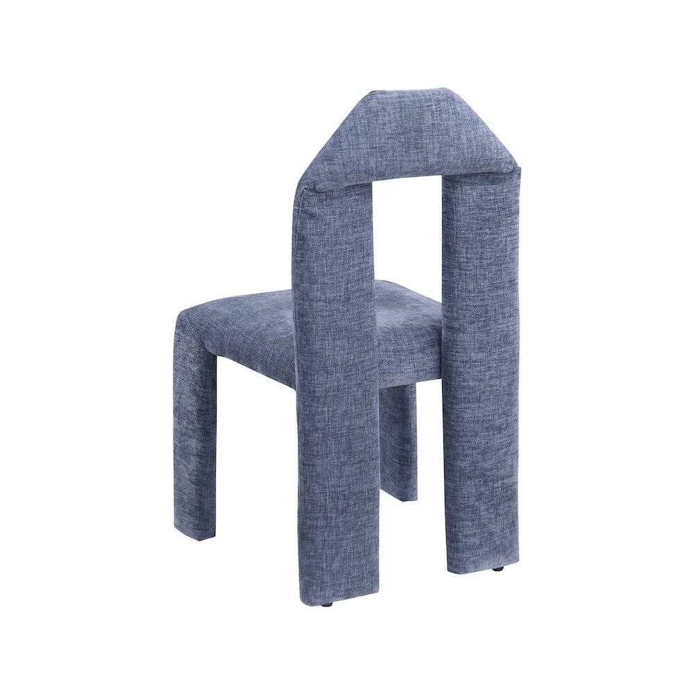 Alt View 4. Meridian Furniture - Bennett Light Blue Chenille Fabric Dining Chair, Set of 2 - Blue.