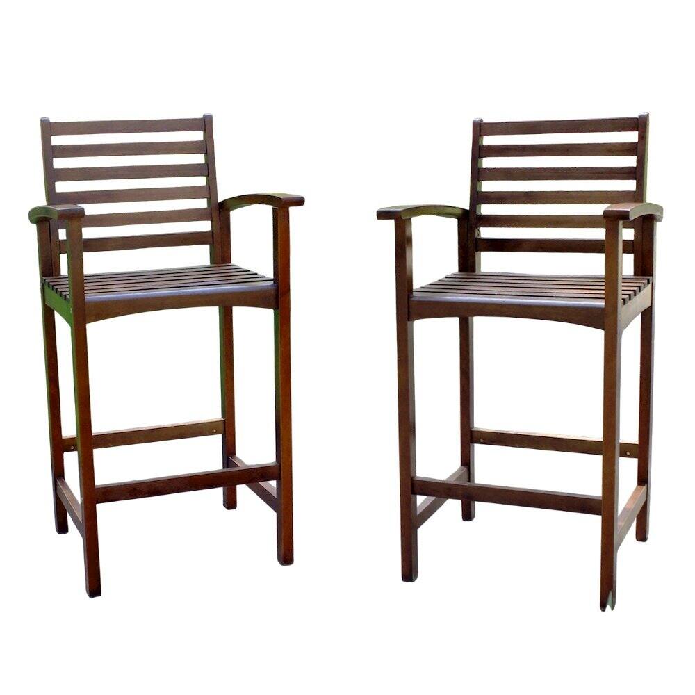 Front. International Caravan - International Caravan Highland Acacia Maine Bar Stool (Set of 2) - Brown.