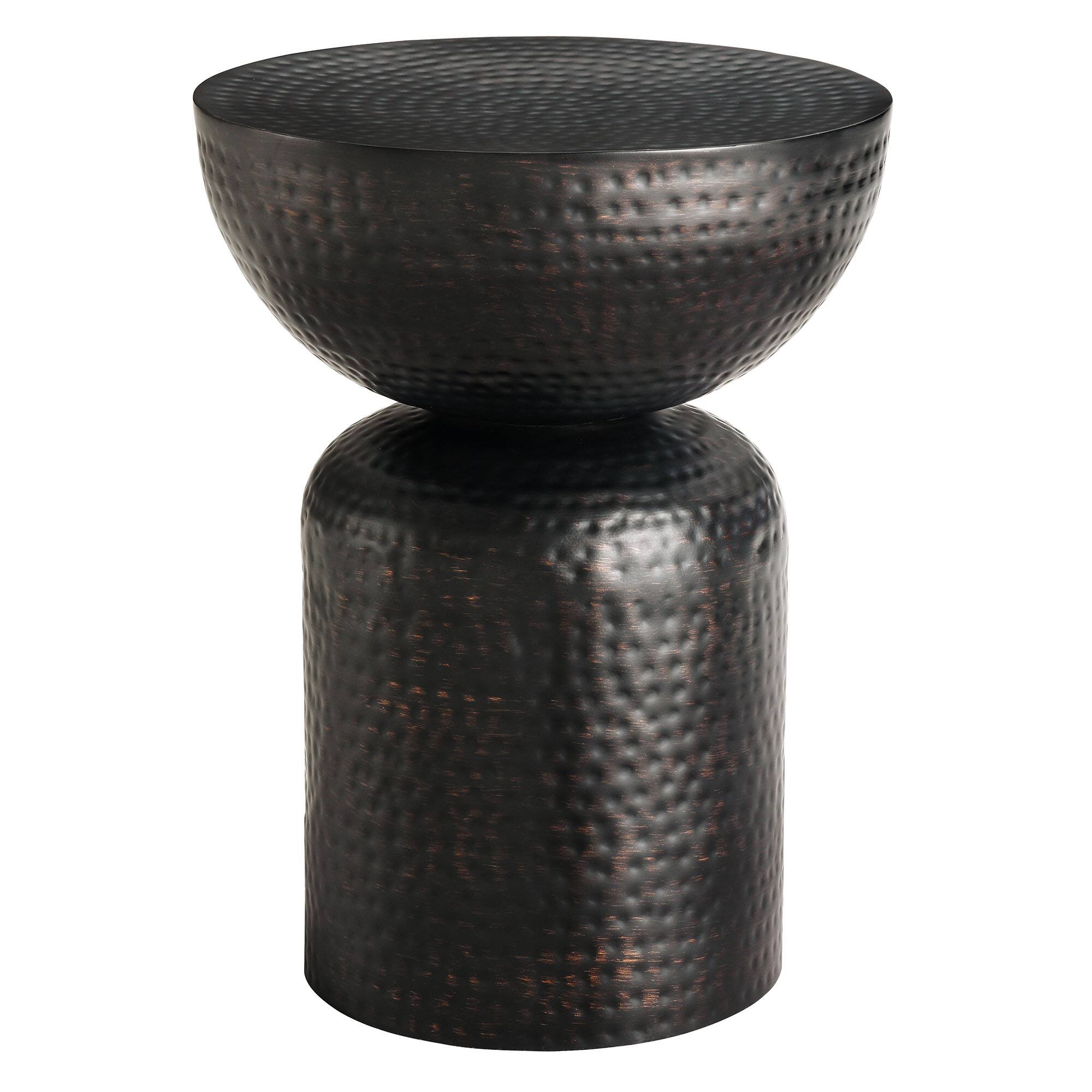Angle. Modway - Mella Metal Hammered Side Table by Modway - Black.