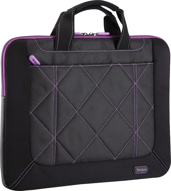 Front Zoom. Targus - Pulse Laptop Sleeve for 16" Laptop - Black/Purple.