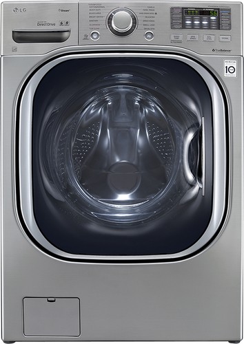  LG - TurboWash 4.3 Cu. Ft. 14-Cycle High-Efficiency Steam Front-Loading Washer - Graphite Steel