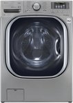 Front Standard. LG - TurboWash 4.3 Cu. Ft. 14-Cycle High-Efficiency Steam Front-Loading Washer - Graphite Steel.
