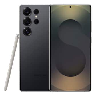 Front. Samsung - Galaxy S25 Ultra 256GB (Unlocked) - Titanium Black.