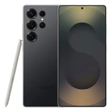 Front. Samsung - Galaxy S25 Ultra 256GB (Unlocked) - Titanium Black.