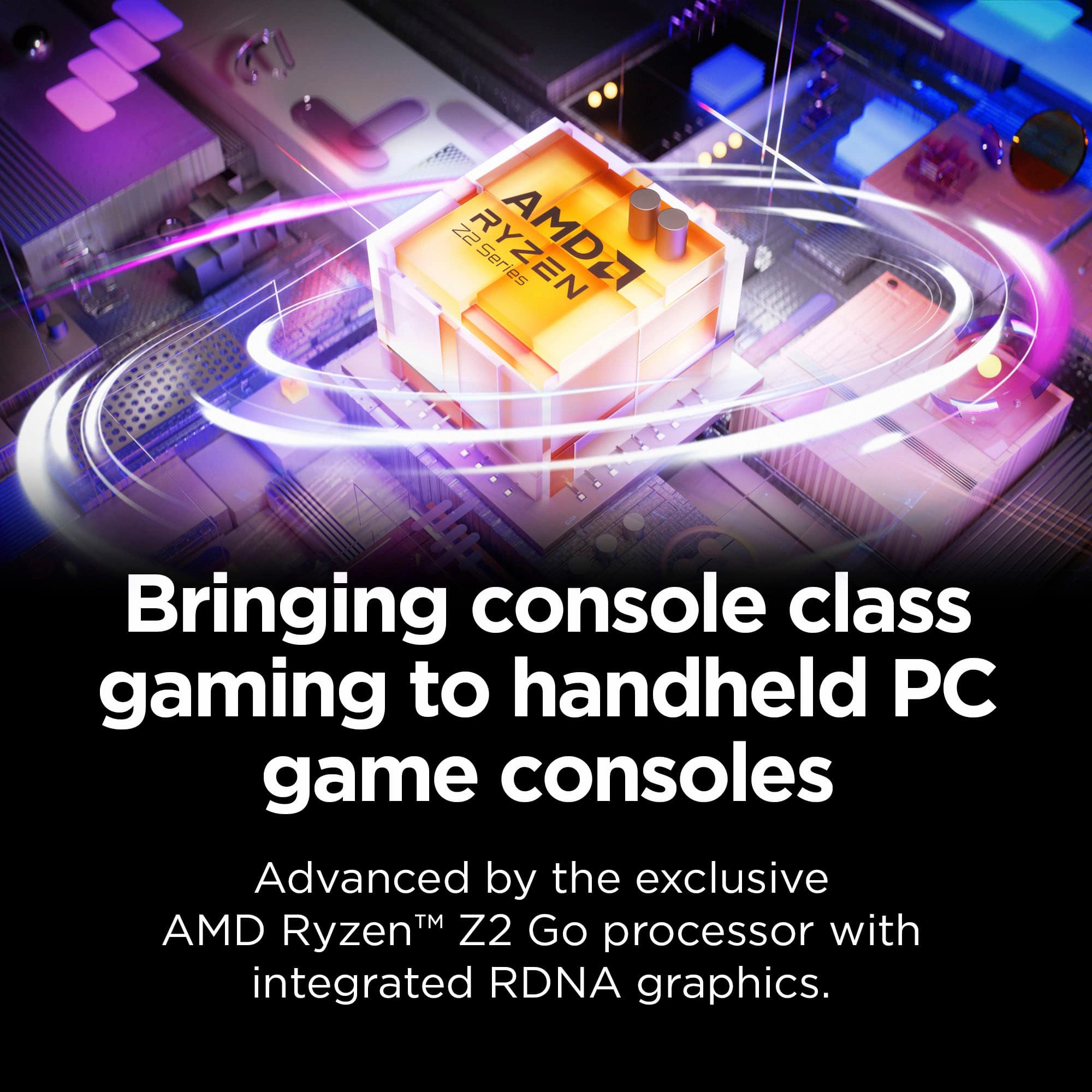 Bringing console class gaming to handheld PC game consoles. Advanced by the exclusive AMD Ryzen 7 2700U processor with integrated RDNA graphics.
