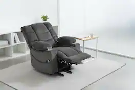 Forest'nSky - Ultra-Wide Heated Massage Office Chair with Lift Assist, Swivel - for Living Room, Bedroom, Grey - Gray