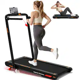 Sperax - Walking Treadmill Pad with APP, 3 in 1 Handlebar Treadmill with 10-level Incline RM-P3pro - Red-Black
