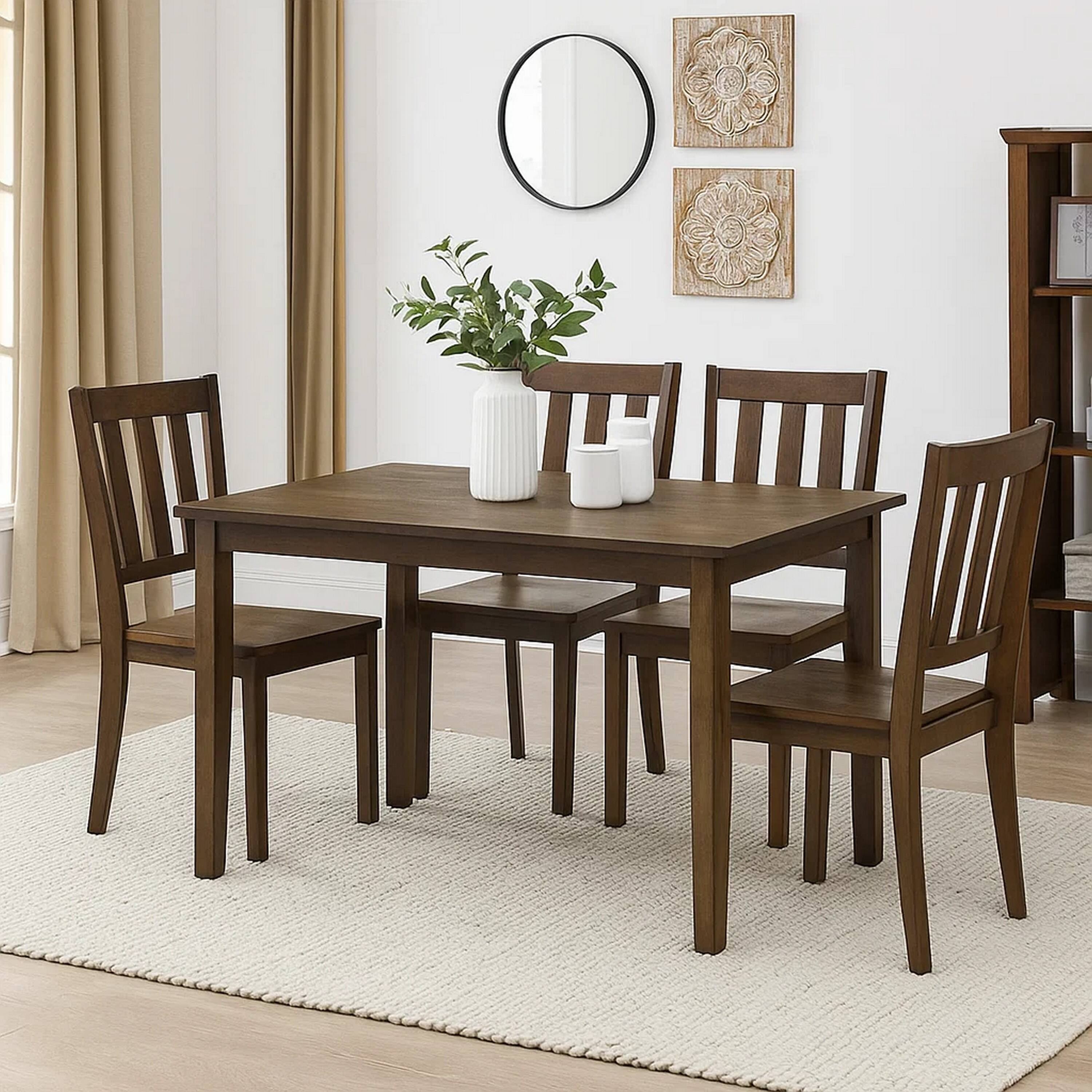 Alt View 6. Manhattan Lane - Dexy Dining Table, 47 Inch Rectangular Top, Farmhouse Walnut Brown - Walnut Brown.