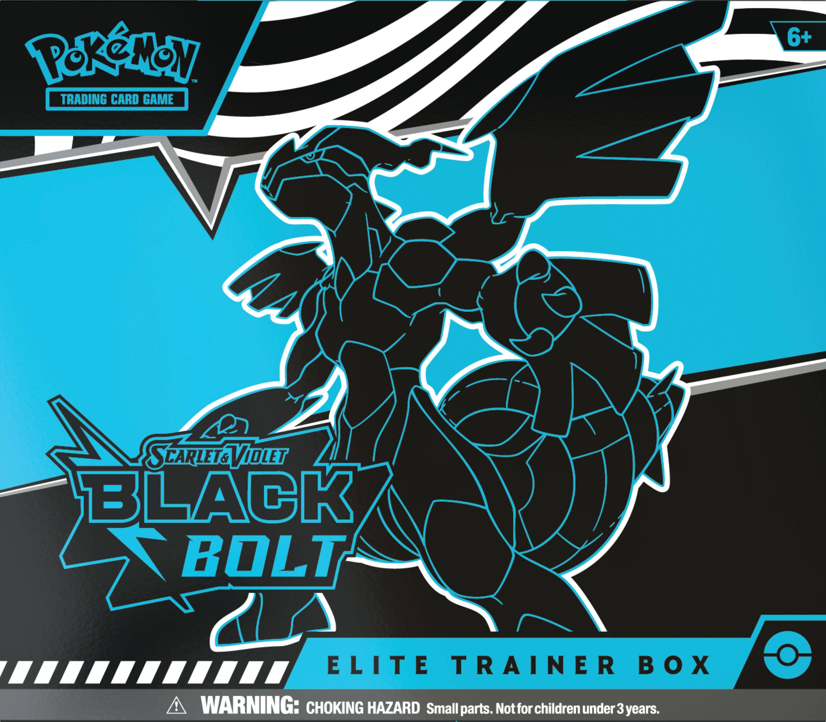Pokemon Trading Card Game 6+ Scarlet & Violet Black Bolt Elite Trainer Box! Warning: Choking Hazard. Small parts. Not for children under 3 years.