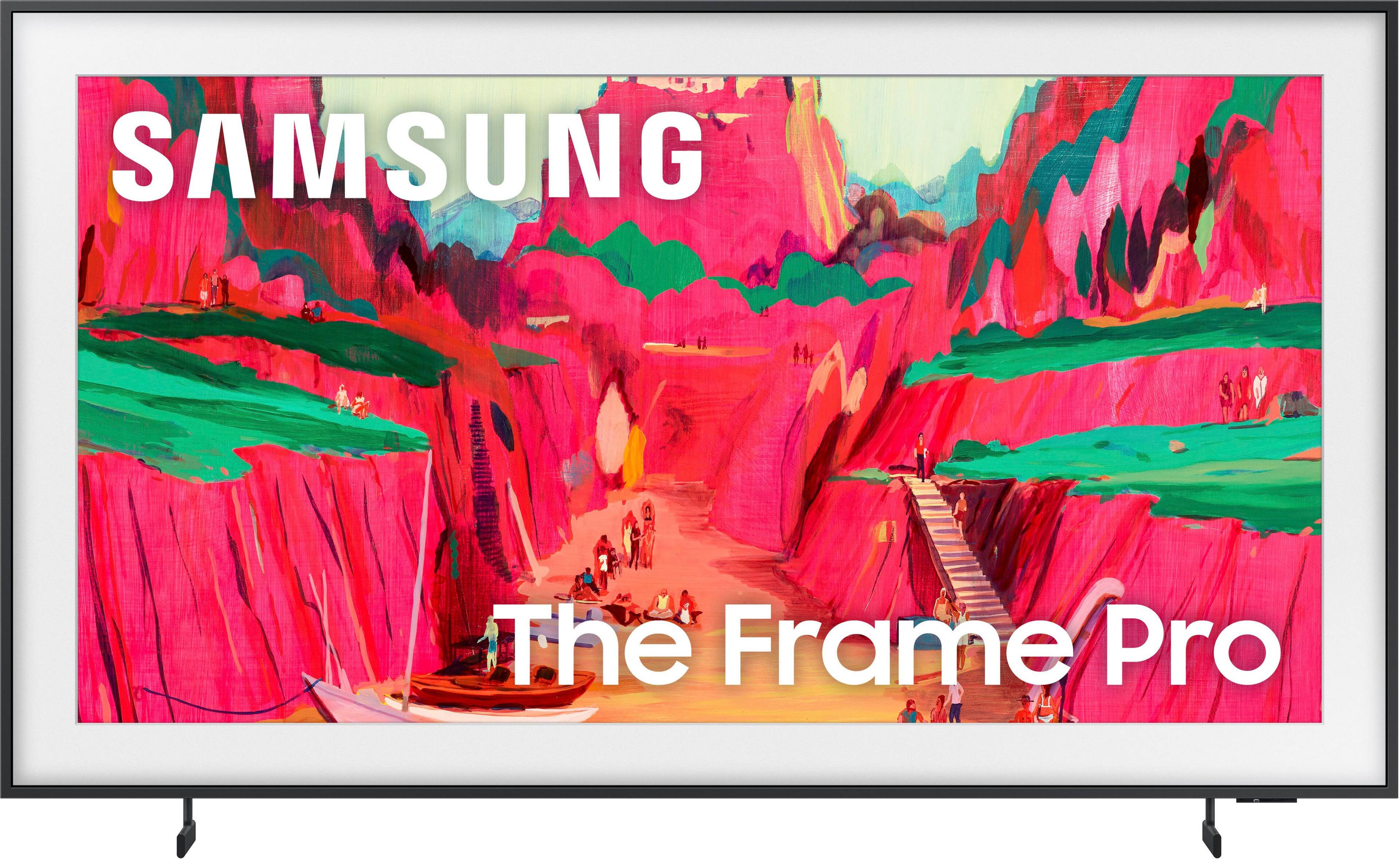 Samsung 75" Class LS03FW The Frame Pro Series Neo QLED 4K UHD Art Mode Samsung Vision AI Smart TV w/ Wall Mount (2025) front and back view
