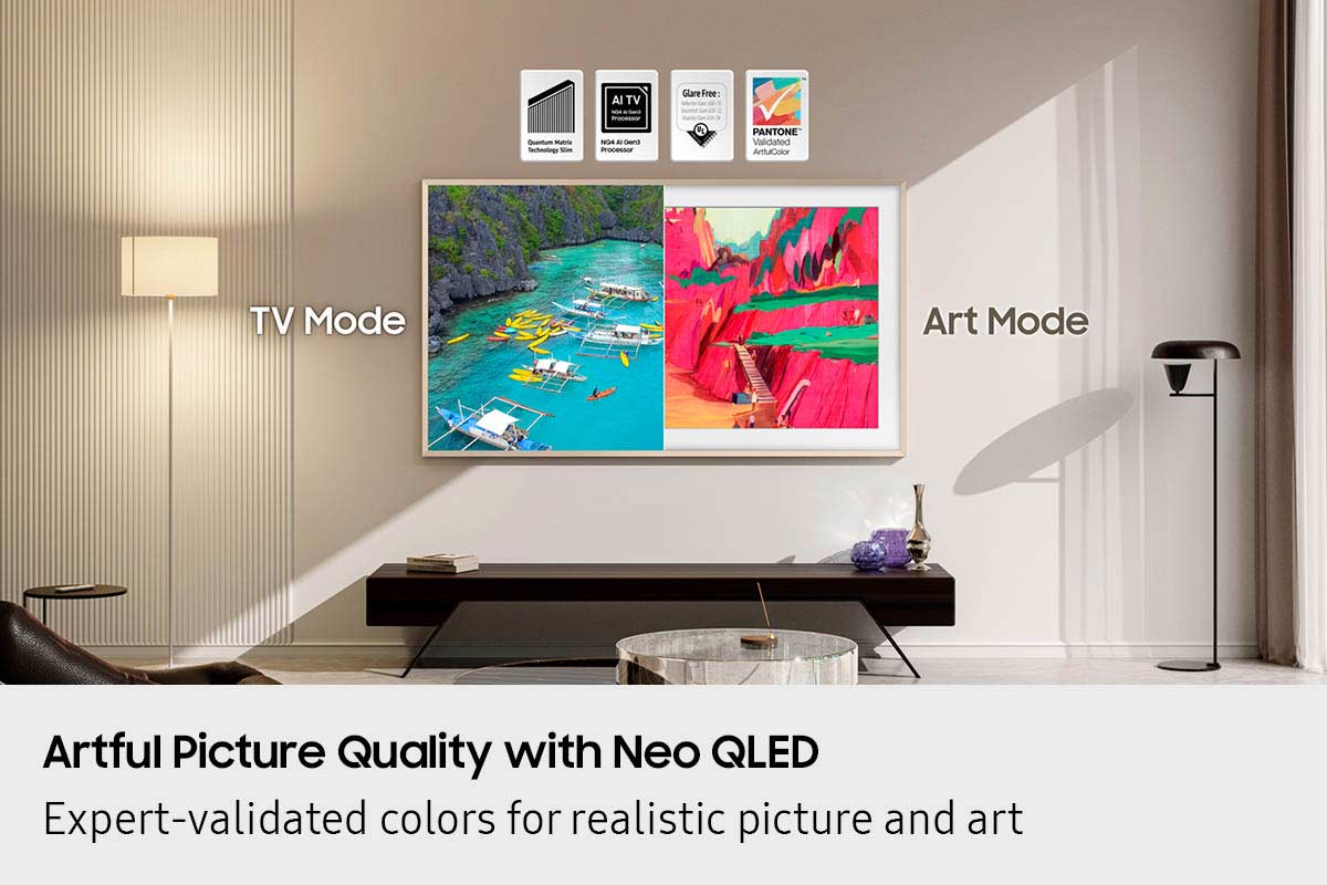Samsung 75" Class LS03FW The Frame Pro Series Neo QLED 4K UHD Art Mode Samsung Vision AI Smart TV w/ Wall Mount (2025) gallery view