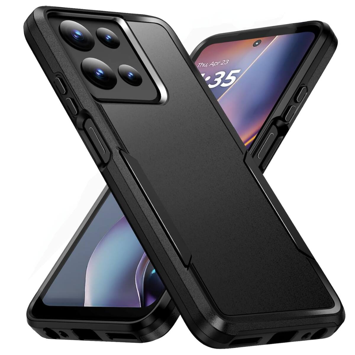 Entronix - Soft-Touch Dual-Layer Case for Moto G Stylus 2025 - Ultimate Protection - Black