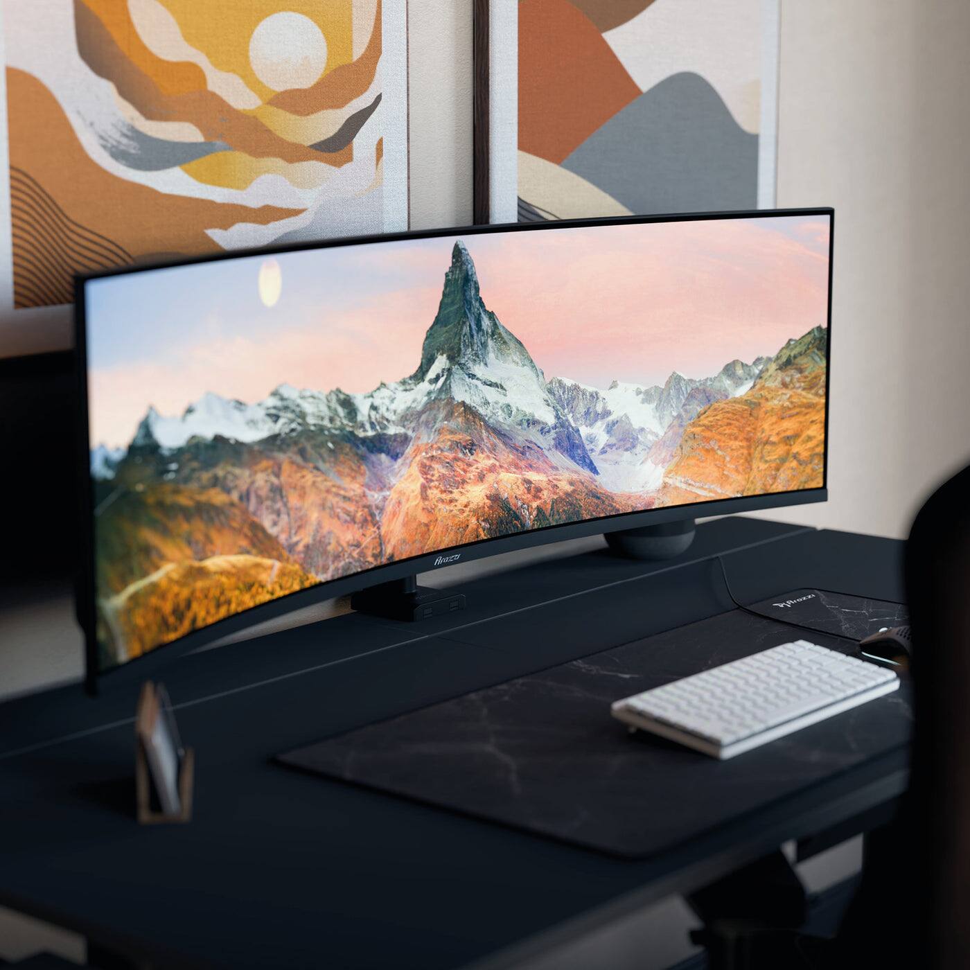 Alt View 1. Arozzi - Arozzi Nova 49“ Curved VA 165Hz Ultrawide Gaming Monitor - Black - Black.