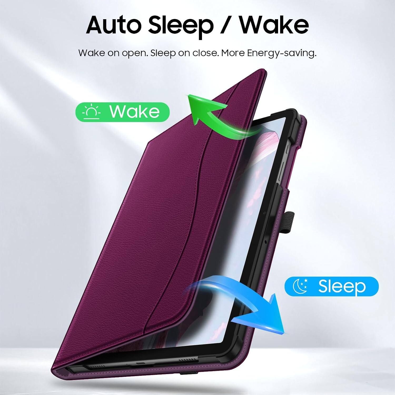 Auto Sleep / Wake  
Wake on open. Sleep on close. More Energy-saving.  
Wake  
Sleep