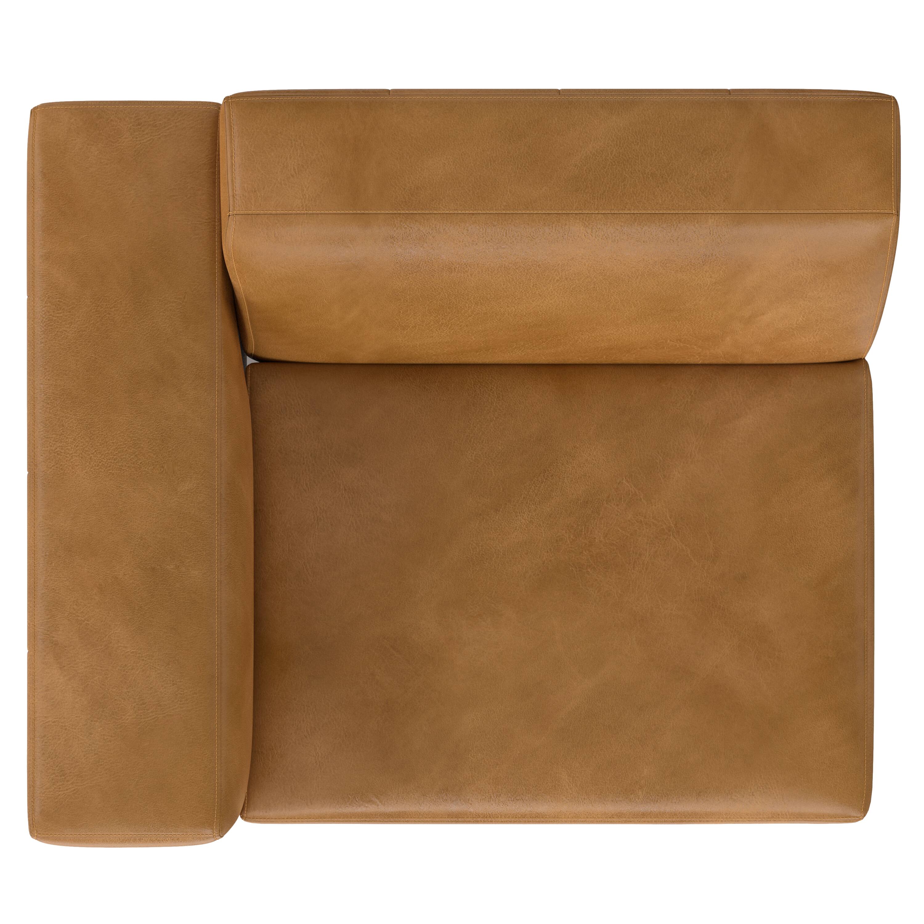 Alt View 1. Simpli Home - Rex Left-Arm Sofa Module in Genuine Leather - Sienna.