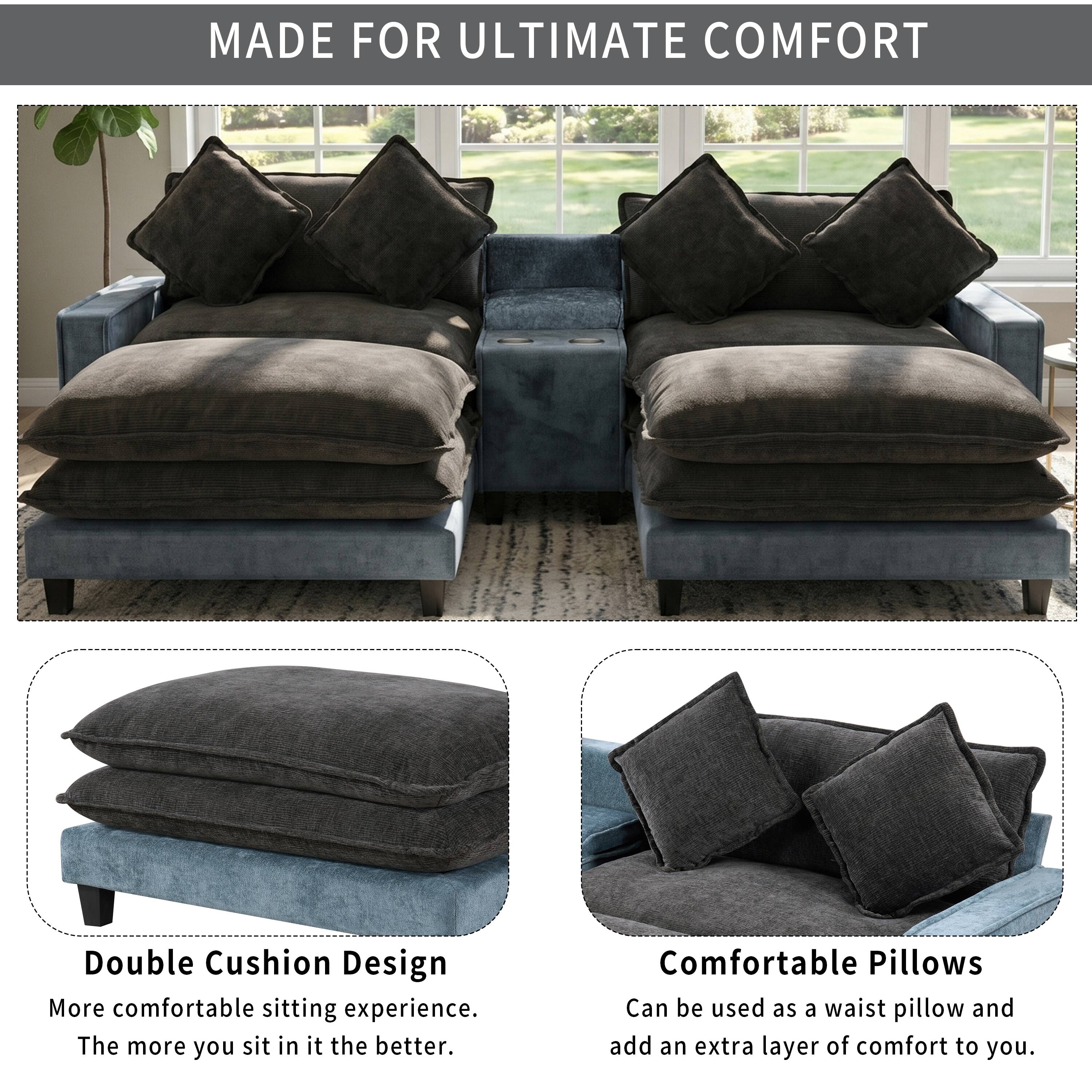 MADE FOR ULTIMATE COMFORT

Double Cushion Design
More comfortable sitting experience. The more you sit in it the better.

Comfortable Pillows
Can be used as a waist pillow and add an extra layer of comfort to you.