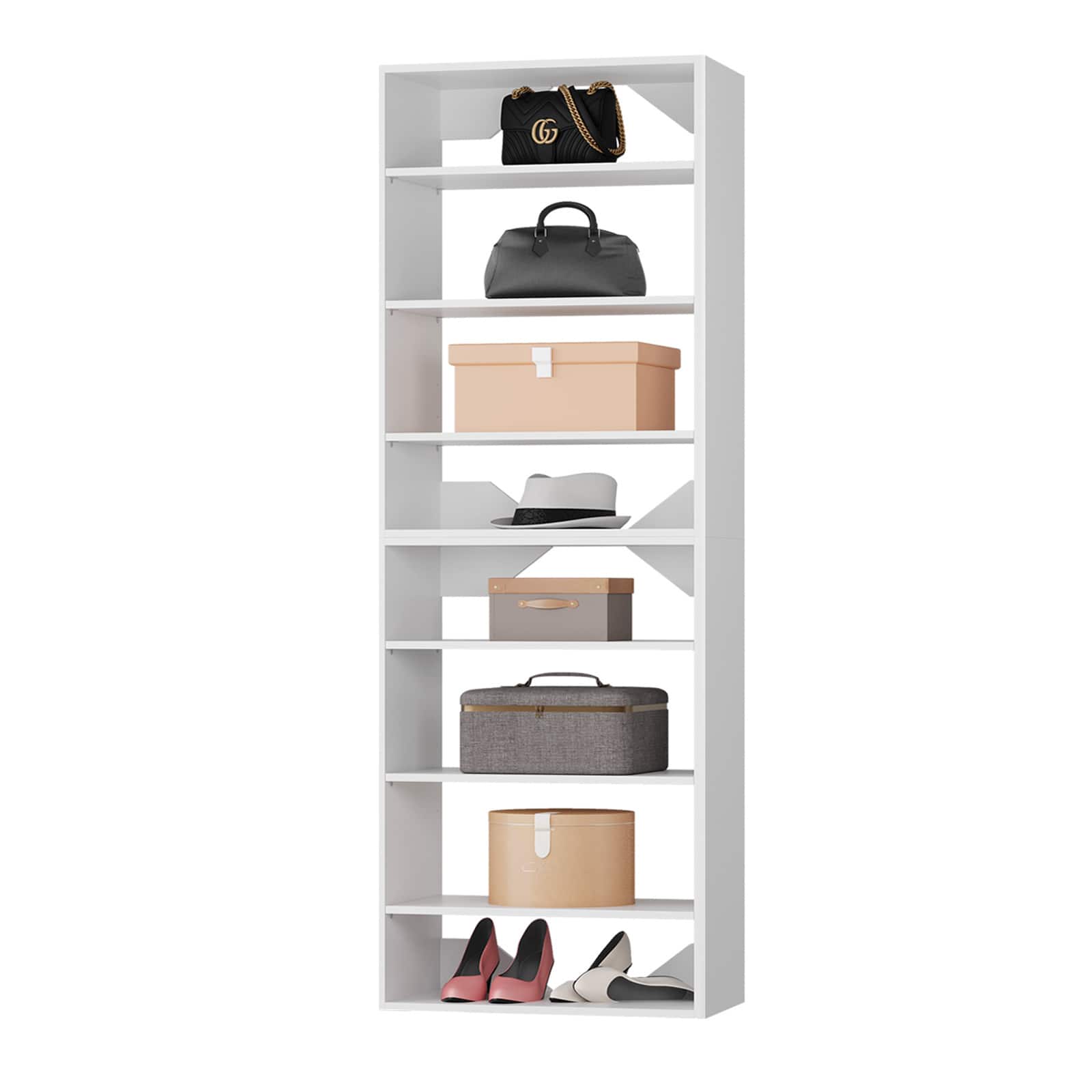 Front. LOVMOR - LOVMOR 31.5 in White Modular Closet System Unit-Customizable Wall Mounted Walk-In Closets for Bedroom or Walk-in Closet - White.