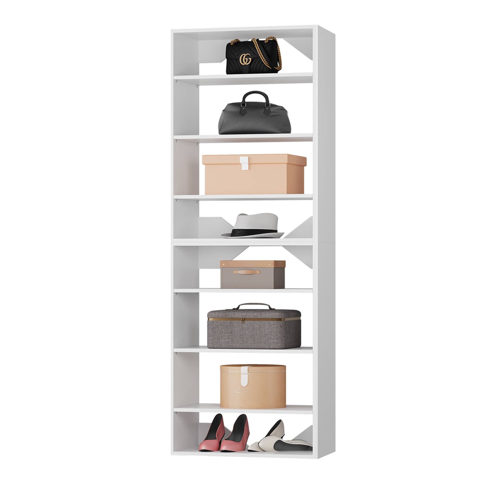Front. LOVMOR - LOVMOR 25.5 in White Modular Closet System Unit-Customizable Wall Mounted Walk-In Closets for Bedroom or Walk-in Closet - White.