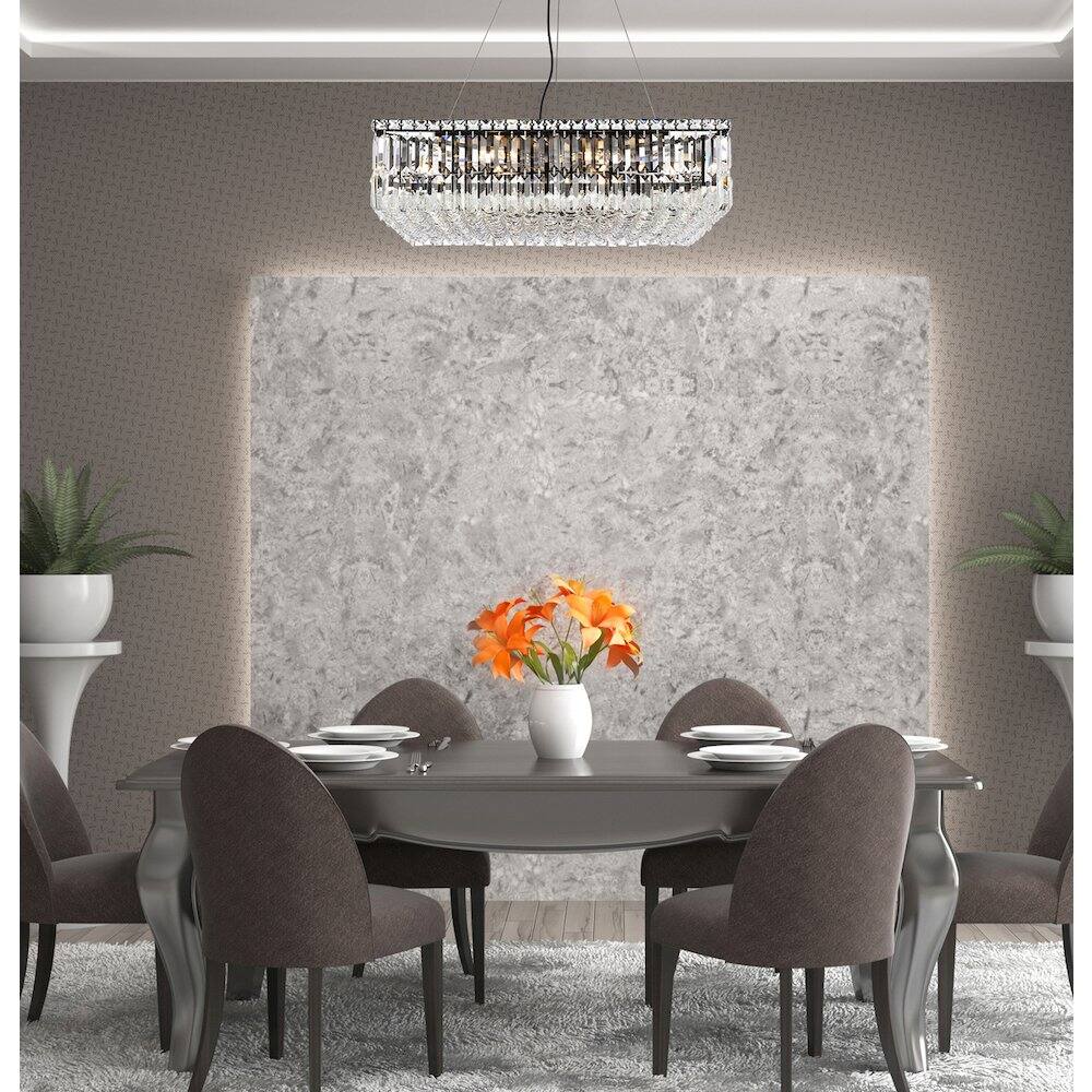 Front. Elegant Lighting - Maxime 28 Inch Black Chandelier - Black And Clear.