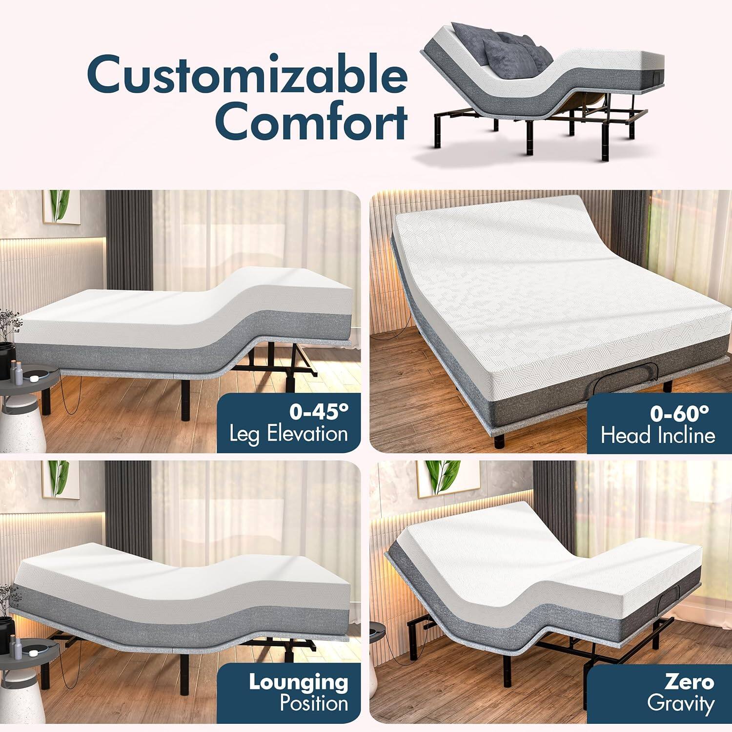 Renanim SF Full Adjustable Bed with Mattress 10