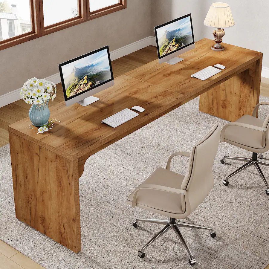 Simple Style Frame Tribesigns Office Computer Desk with Metal Frame, for Computer Work ...