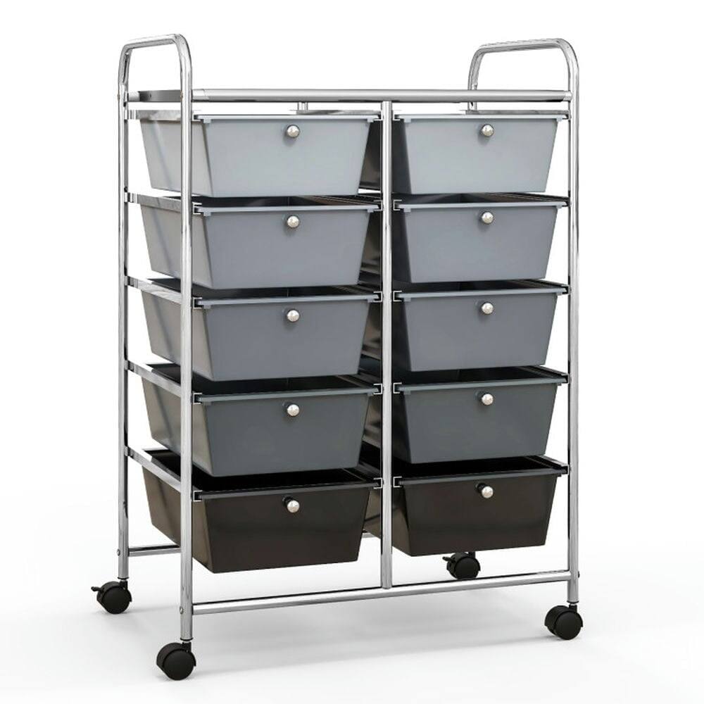 Alt View 1. Pefilos - 10-Drawer Rolling Storage Cart-Gray, Craft Organizers and Storage, Multipurpose Organizer Cart for Home, Office, School - Gray.