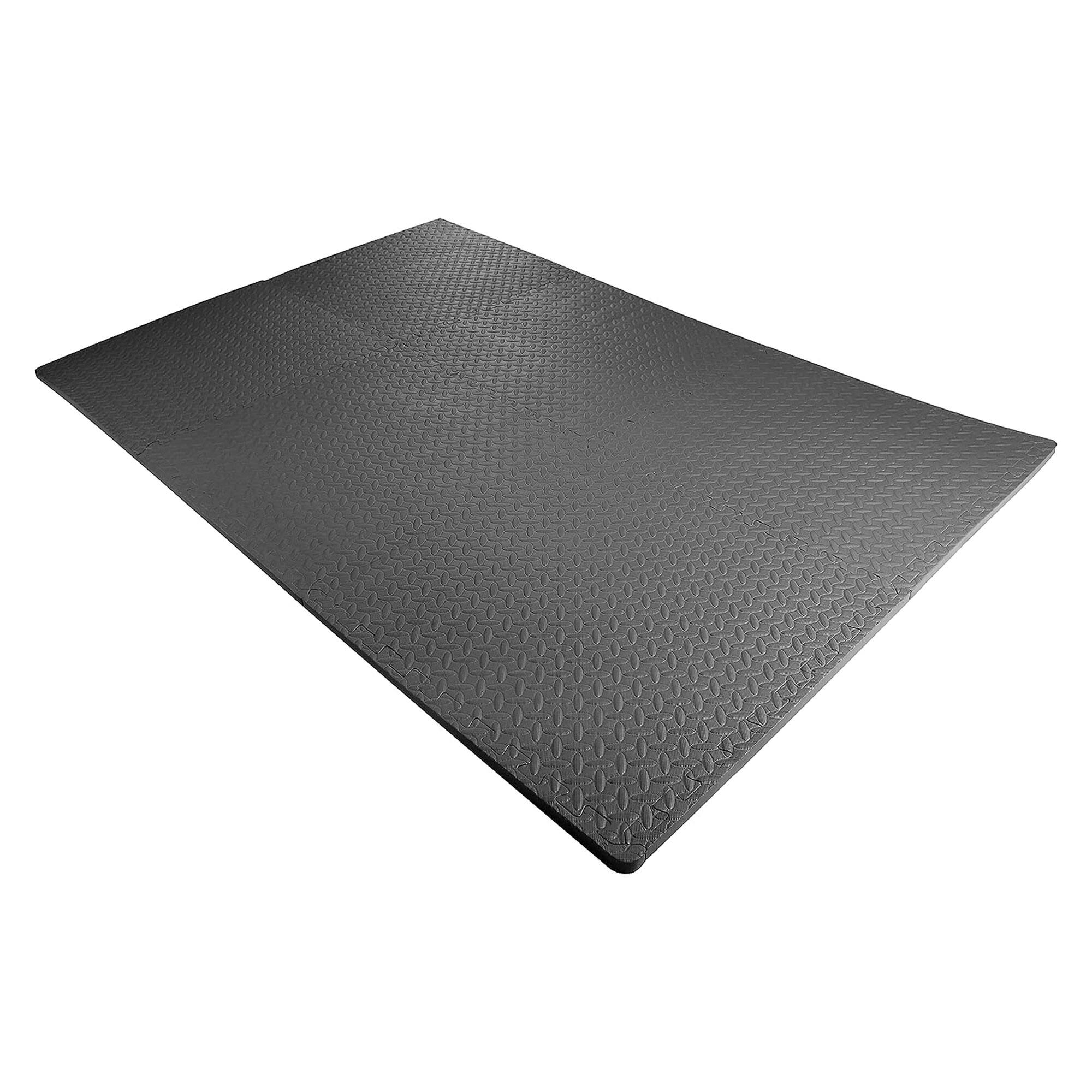 Alt View 4. Everyday Essentials - BalanceFrom Fitness 24 Sq Ft Interlocking EVA Foam Exercise Mat Tiles, Black - Black.