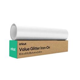 Cricut - Glitter Value Iron-on Heat Transfer Vinyl - 10 in x 8 ft - White