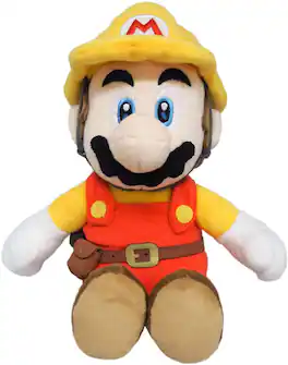 Little Buddy - Super Mario All Star Collection 9.5 Inch Plush | Builder Mario - Yellow