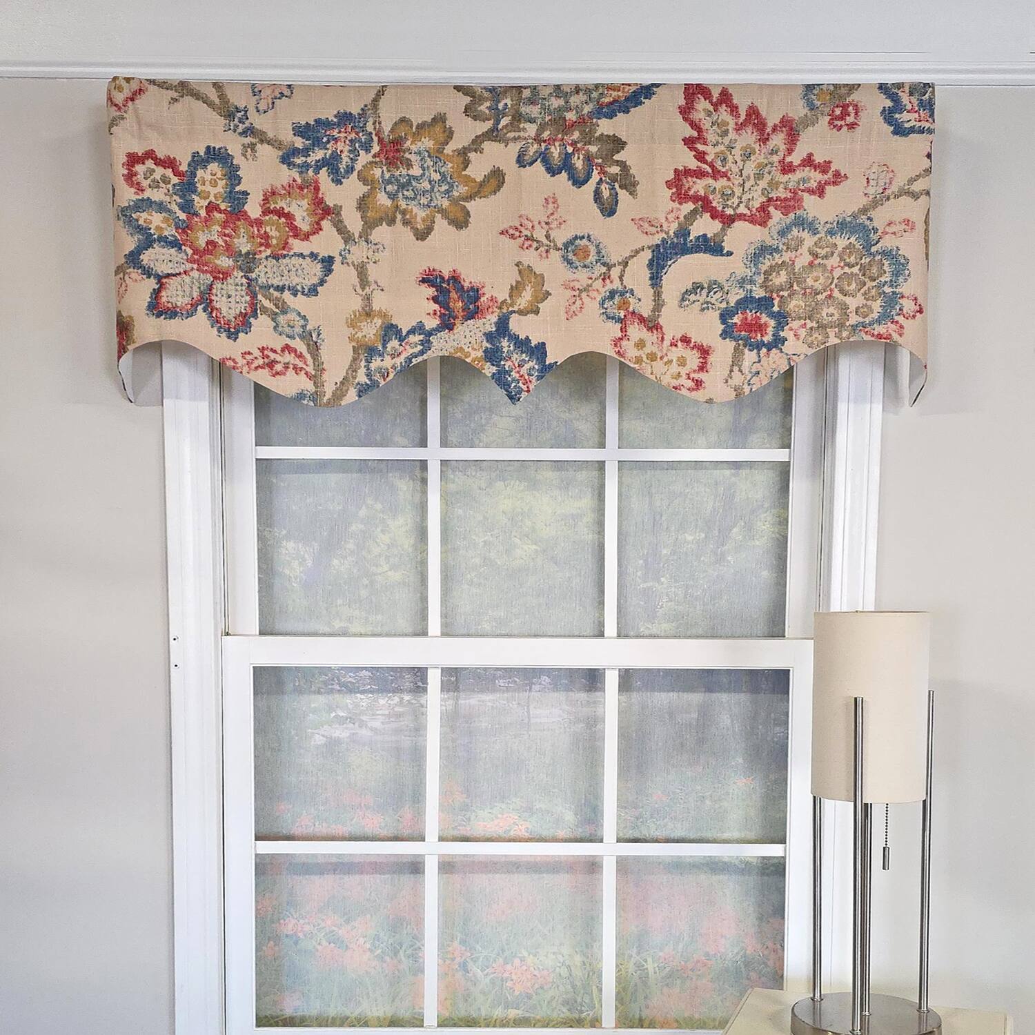 Angle. RLF Home - RLF Home Silvia Regal 100% Cotton Rod Pocket Lined  Window Valance 50" x 17" Multi - Multi.