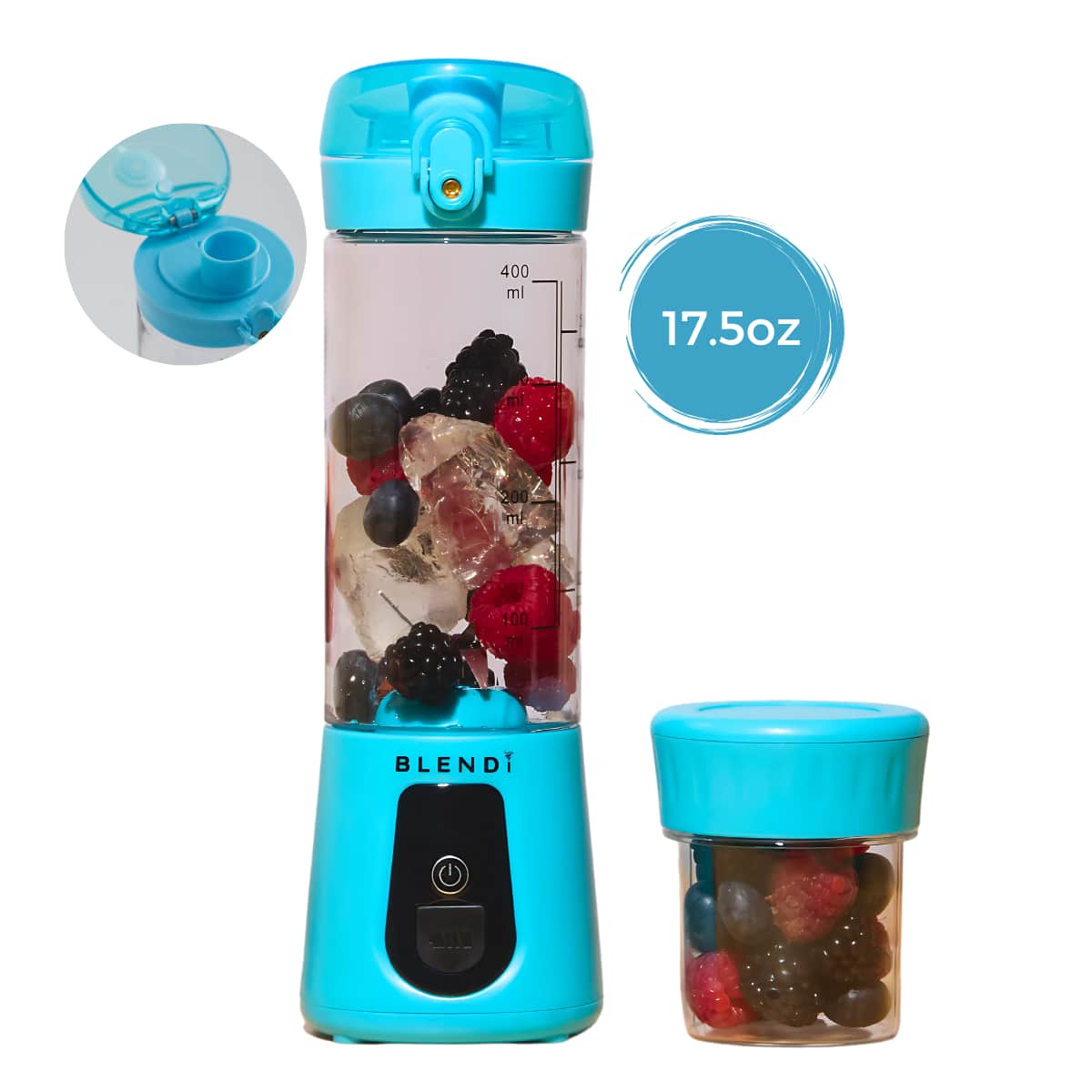 BLENDi - Pro+ 120W 17‑oz Portable Personal Blender for Smoothies & Ice Crushing - Turquoise