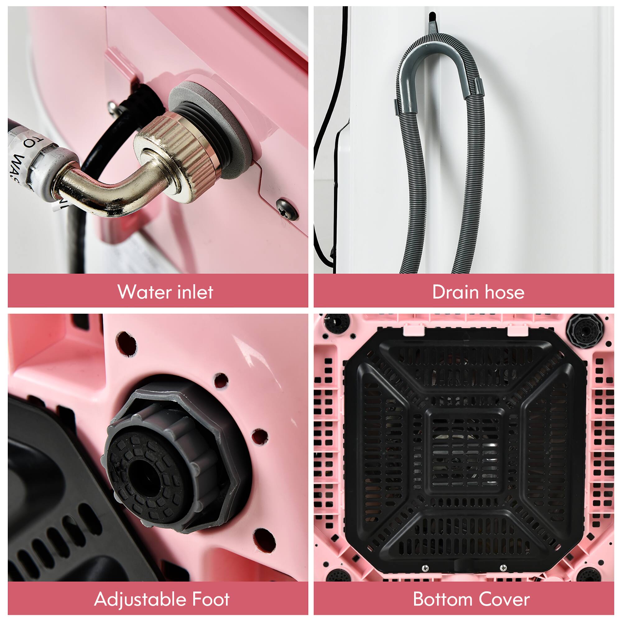 Water Inlet Drain Hose Adjustable Foot Bottom Cover