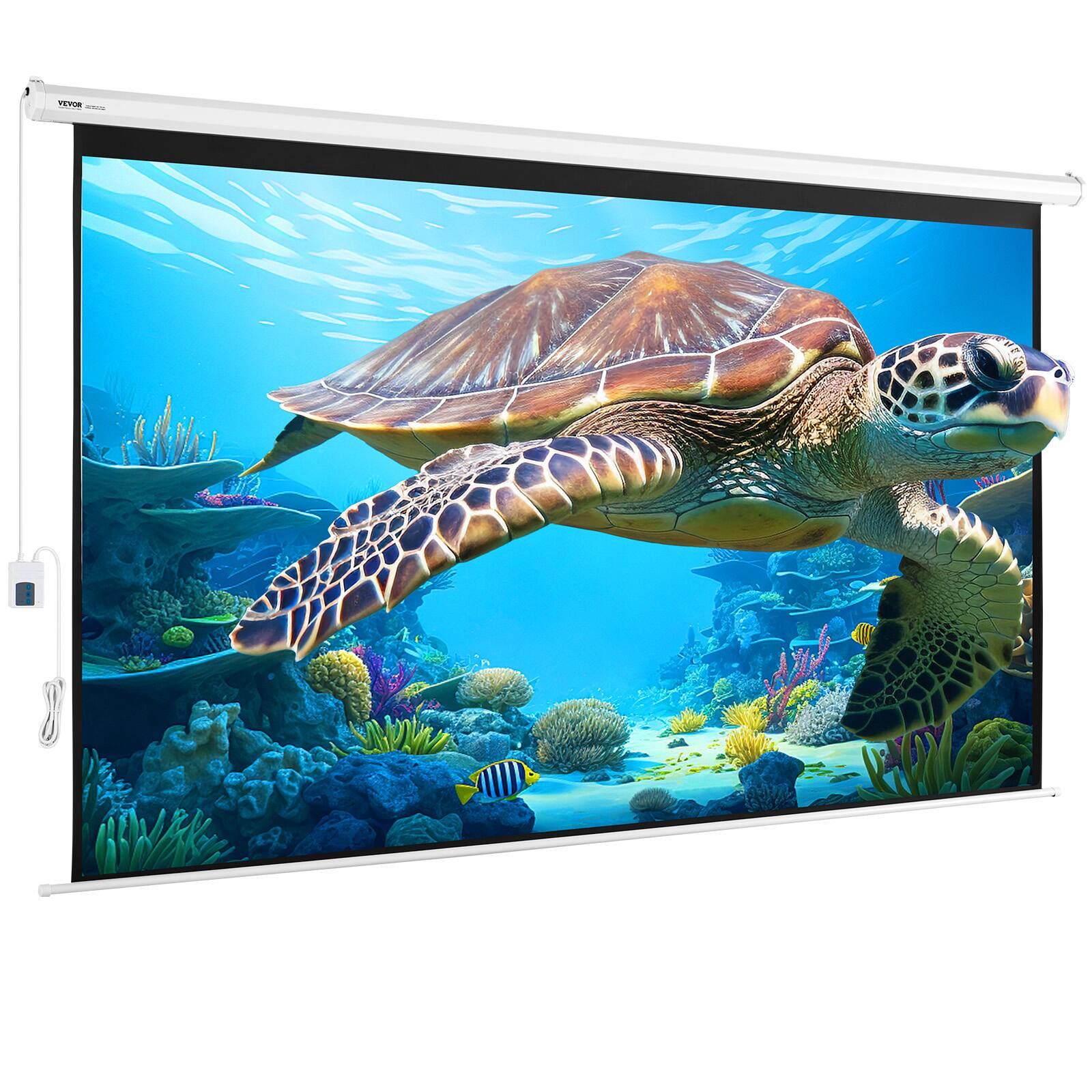 Alt View 5. VEVOR - Motorized Projector Screen, 120 inch 16:9 4K 1080 HD Electric Projector Screen, Automatic Projection Screen - White.