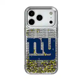 Keyscaper - NFL - New York Giants iPhone Text Backdrop Design Glitter Case - 14 Pro Max - Multicolor