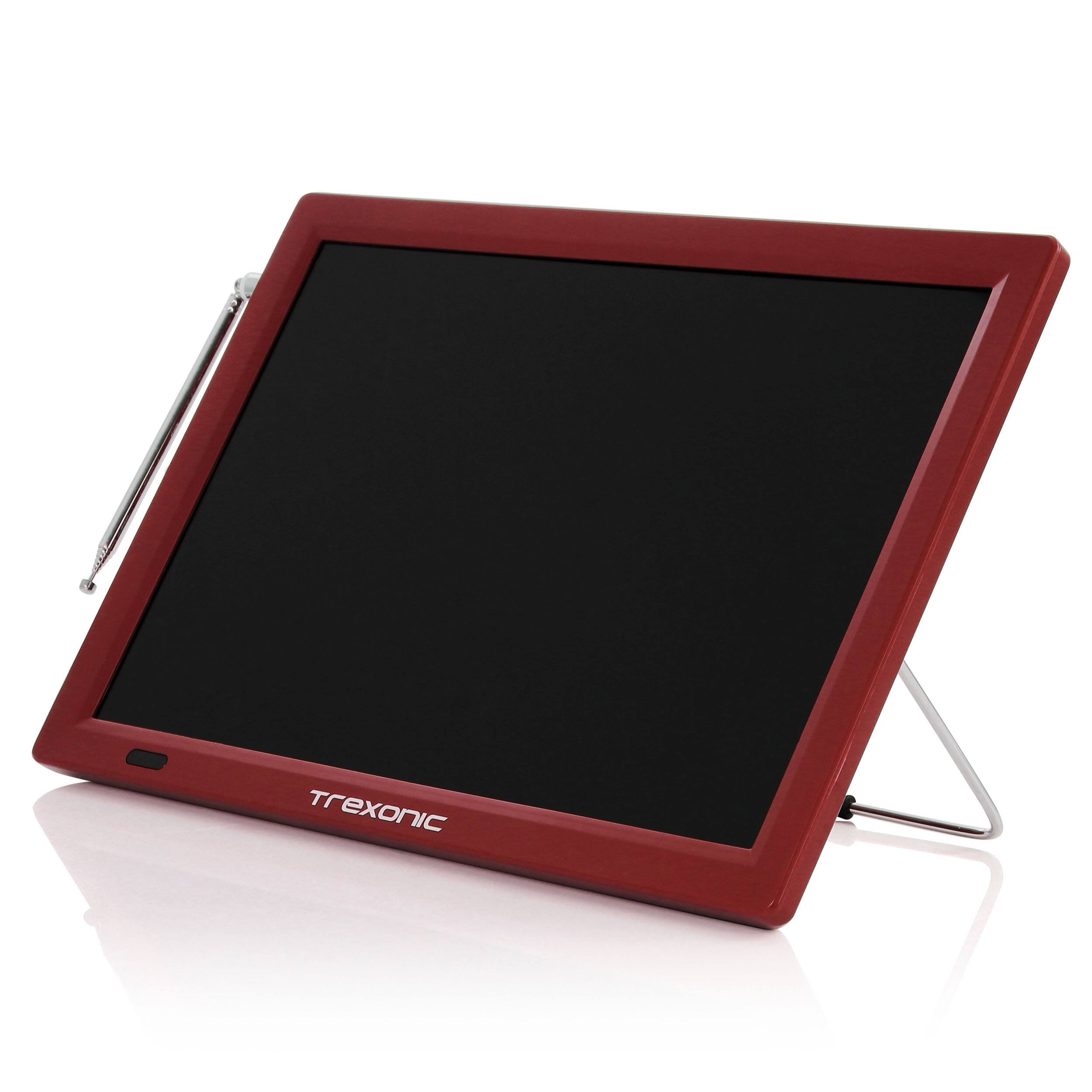 Alt View 2. Trexonic - Trexonic Portable Rechargeable 14 Inch LED TV with HDMI, SD/MMC, USB, VGA, AV In/Out and Built-in Digital Tuner - Red.