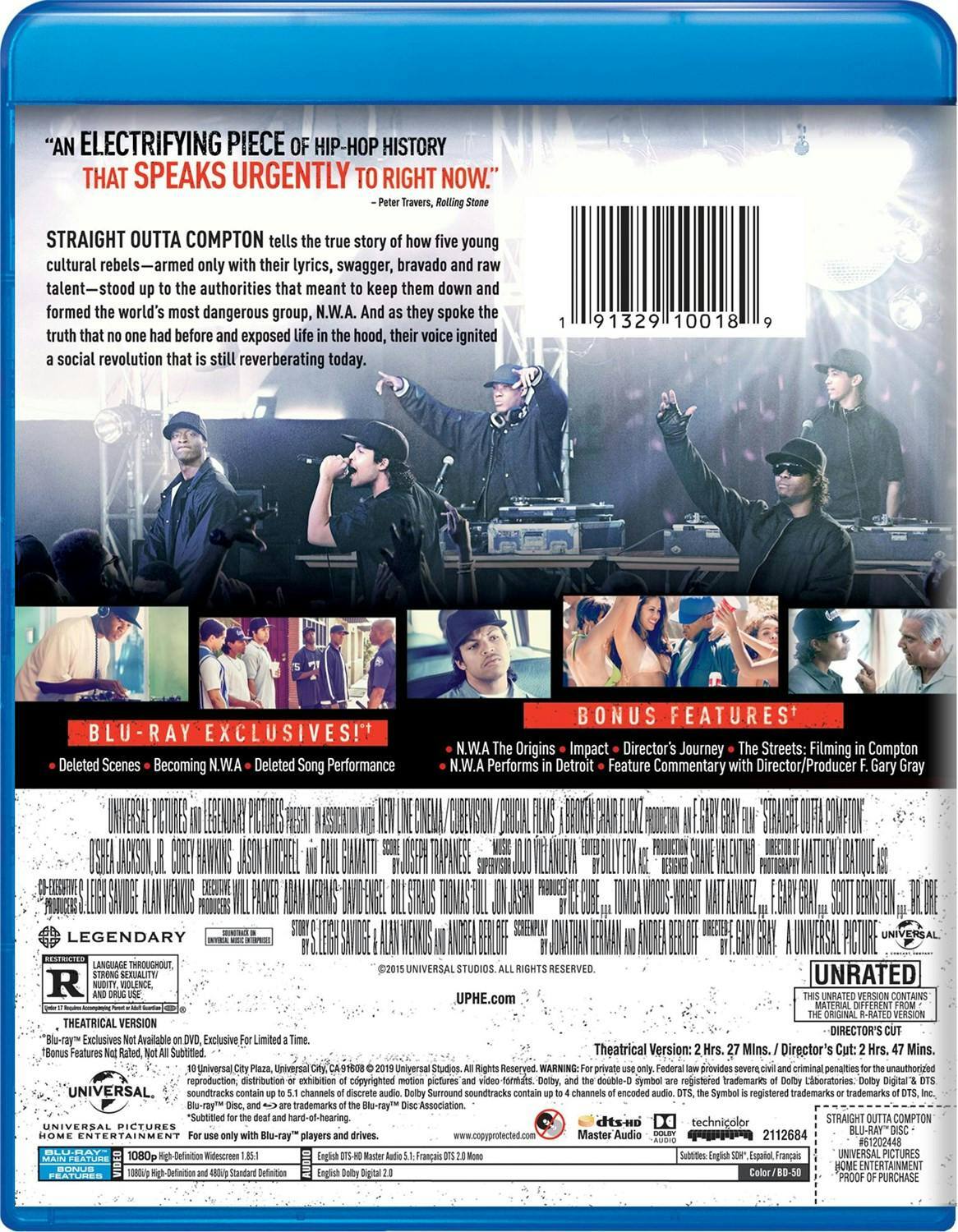 Back. Straight Outta Compton (Blu-ray Director's Cut) [Blu-ray].