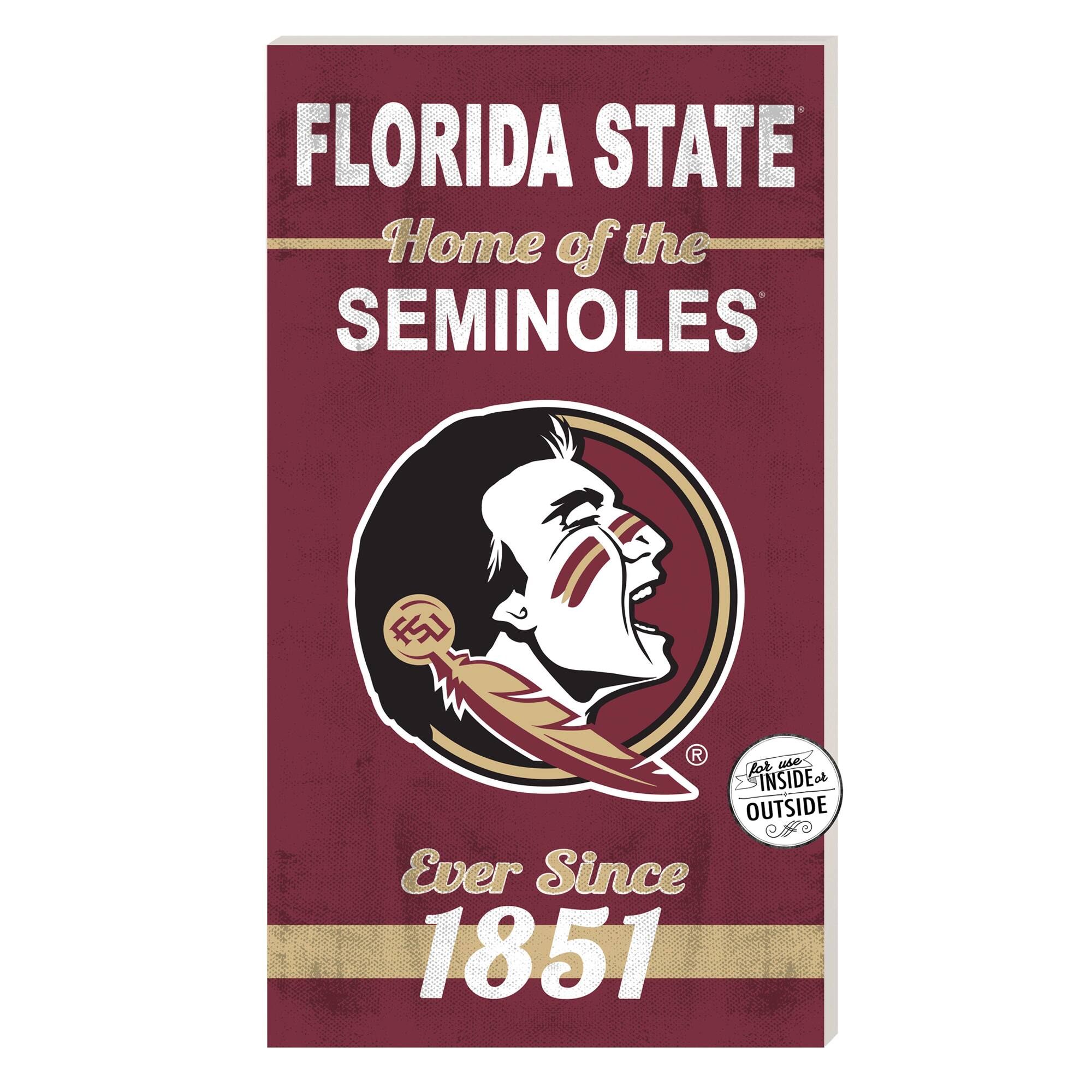 Jardine - Florida State Seminoles 11'' x 20'' Home Of The Sign - Maroon