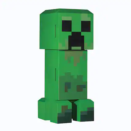 Front. Minecraft - Minecraft Legends Creeper Mini Fridge – 12 Can 8L Portable Cooler with LED Lights, AC/DC - Green.