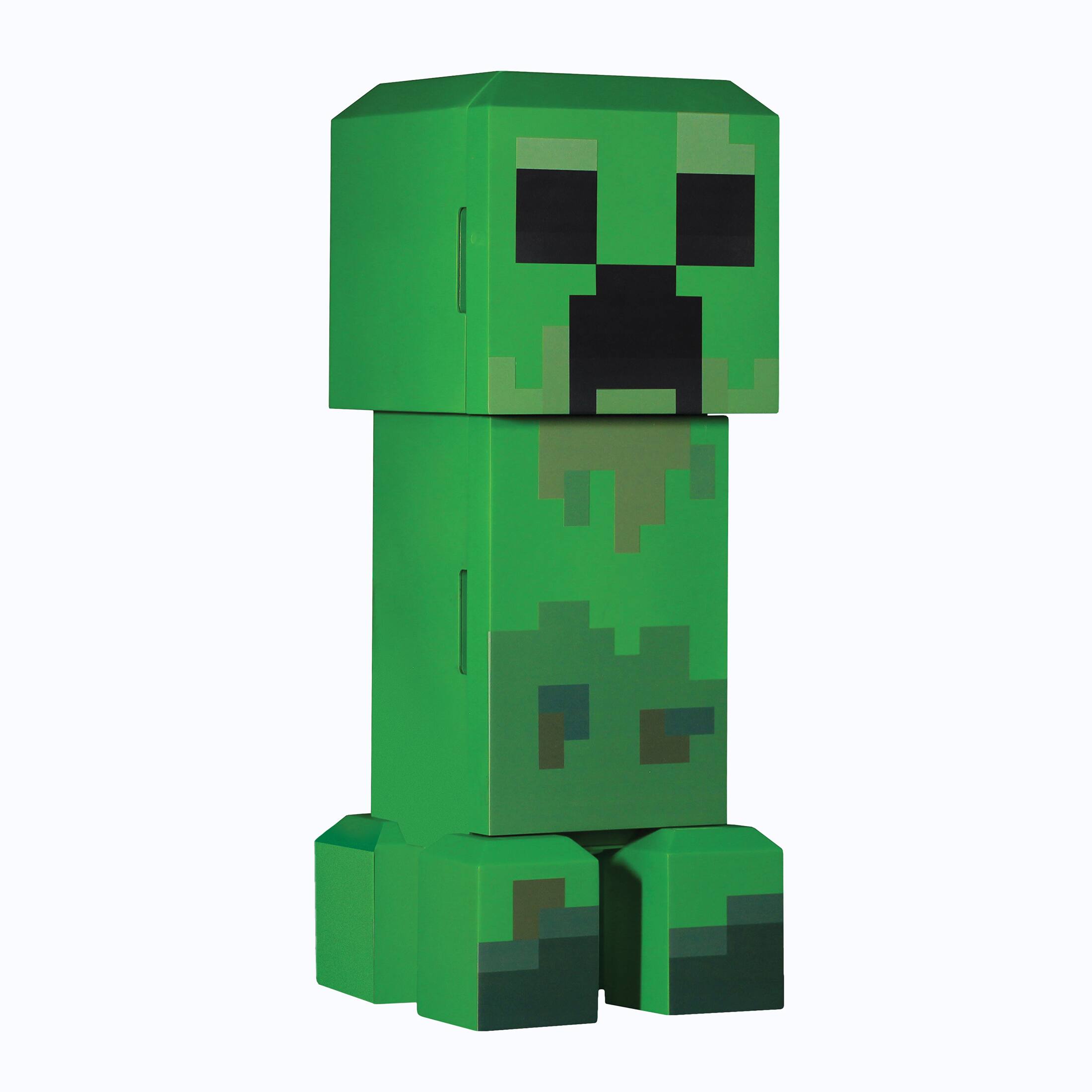 Front. Minecraft - Minecraft Legends Creeper Mini Fridge – 12 Can 8L Portable Cooler with LED Lights, AC/DC - Green.