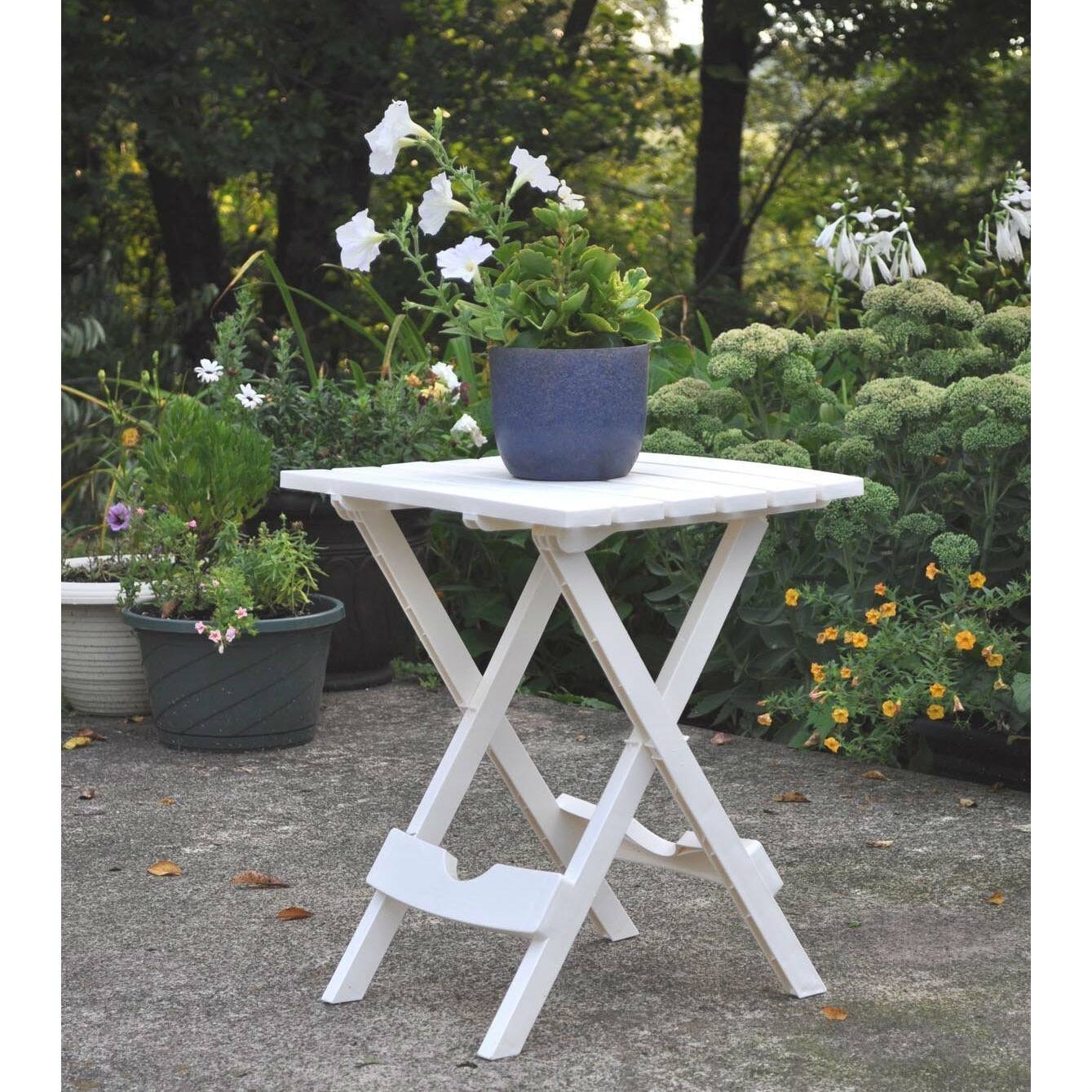 Angle. SlickBlue - Quick-Fold Outdoor Side Table Made from Weather-Resistant Resin - White.