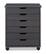 Angle. Linon Home Décor - Monte Wide Six-Drawer Rolling Storage Cart - Gray.