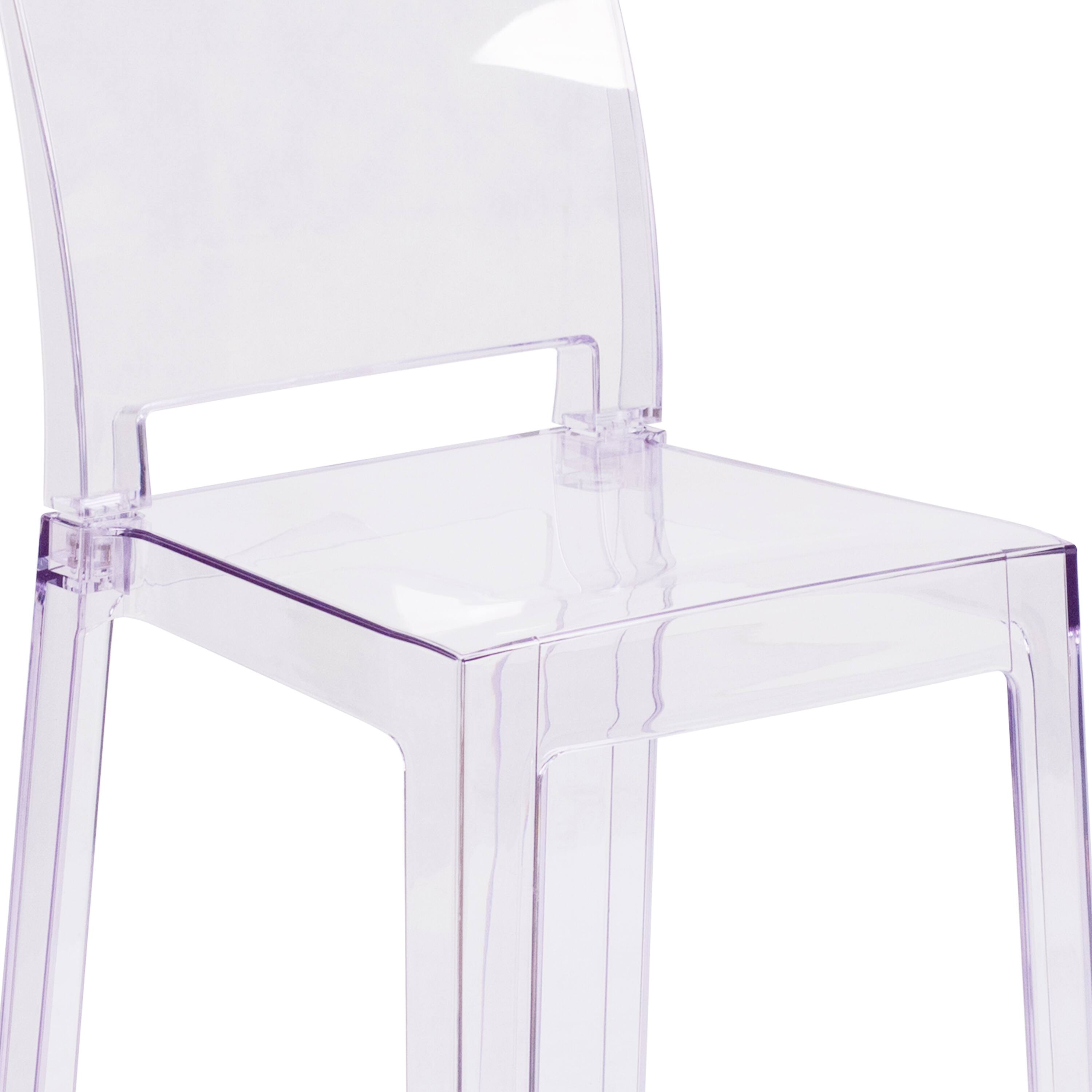 Alt View 9. Emma + Oliver - Ghost Chair with Square Back - Transparent Crystal.