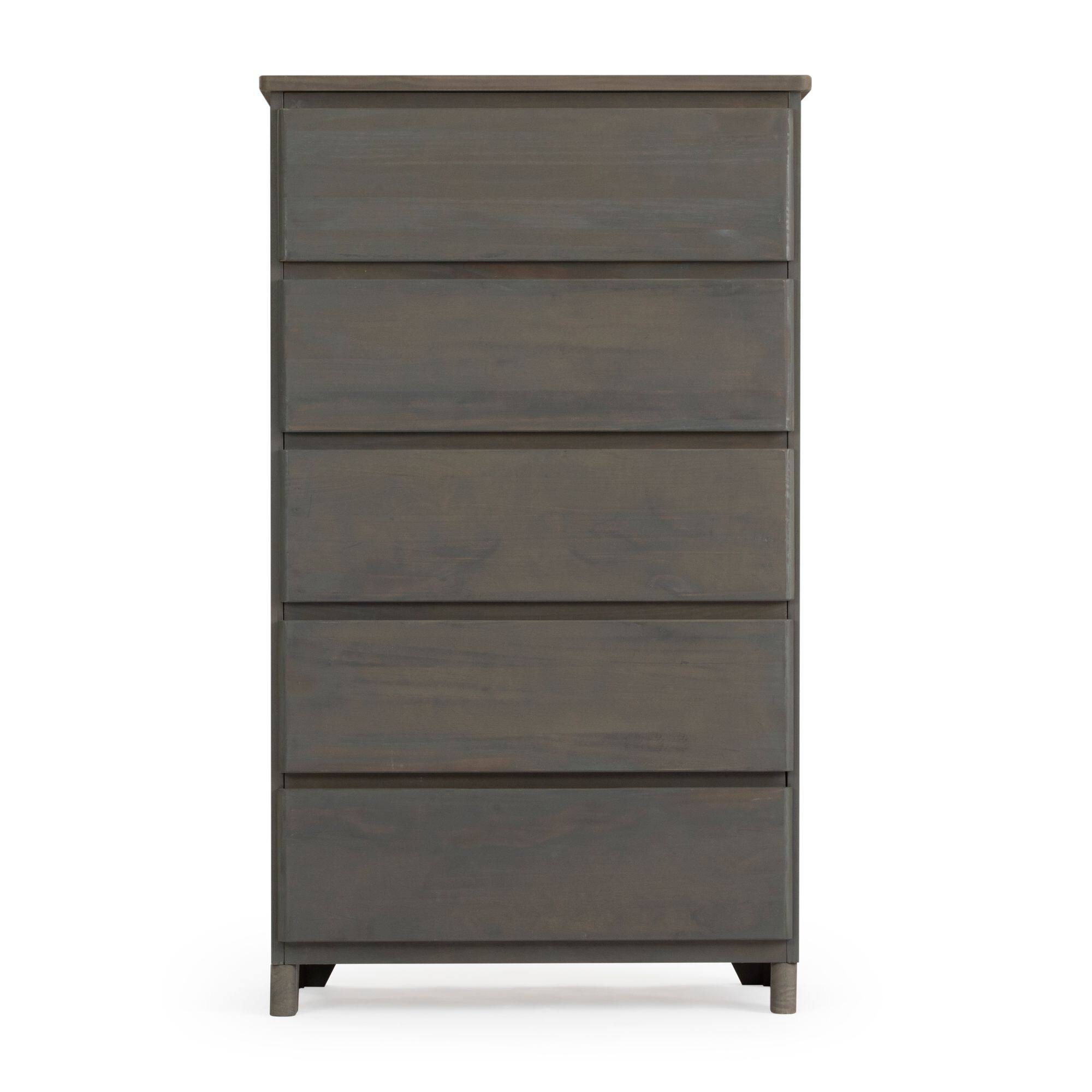 Alt View 7. Plank+Beam - Plank+Beam Modern Farmhouse 5 Drawer Dresser, Driftwood - Driftwood.