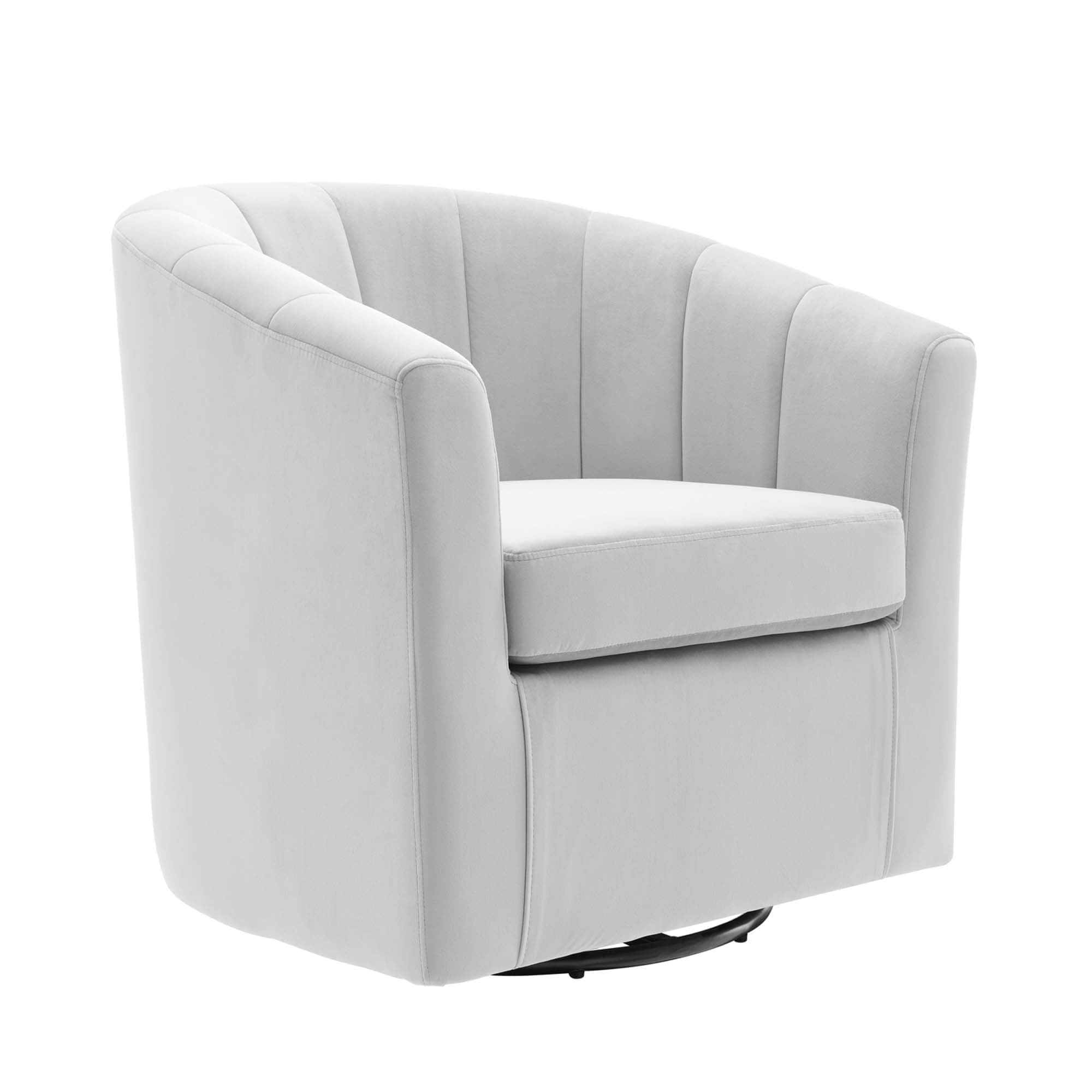 Prospect Performance Velvet Swivel Armchair by Modway - Gray