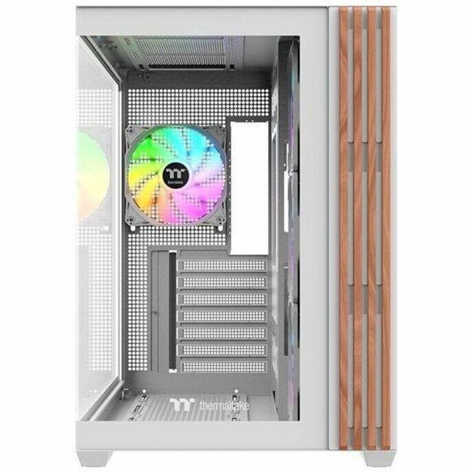 Alt View 1. Thermaltake - Thermaltake View 380 WS ARGB Snow Mid Tower Chassis - Mid-tower - Snow White - Wood, Tempered Glass, SPCC - 3 x Bay - 4 - White.