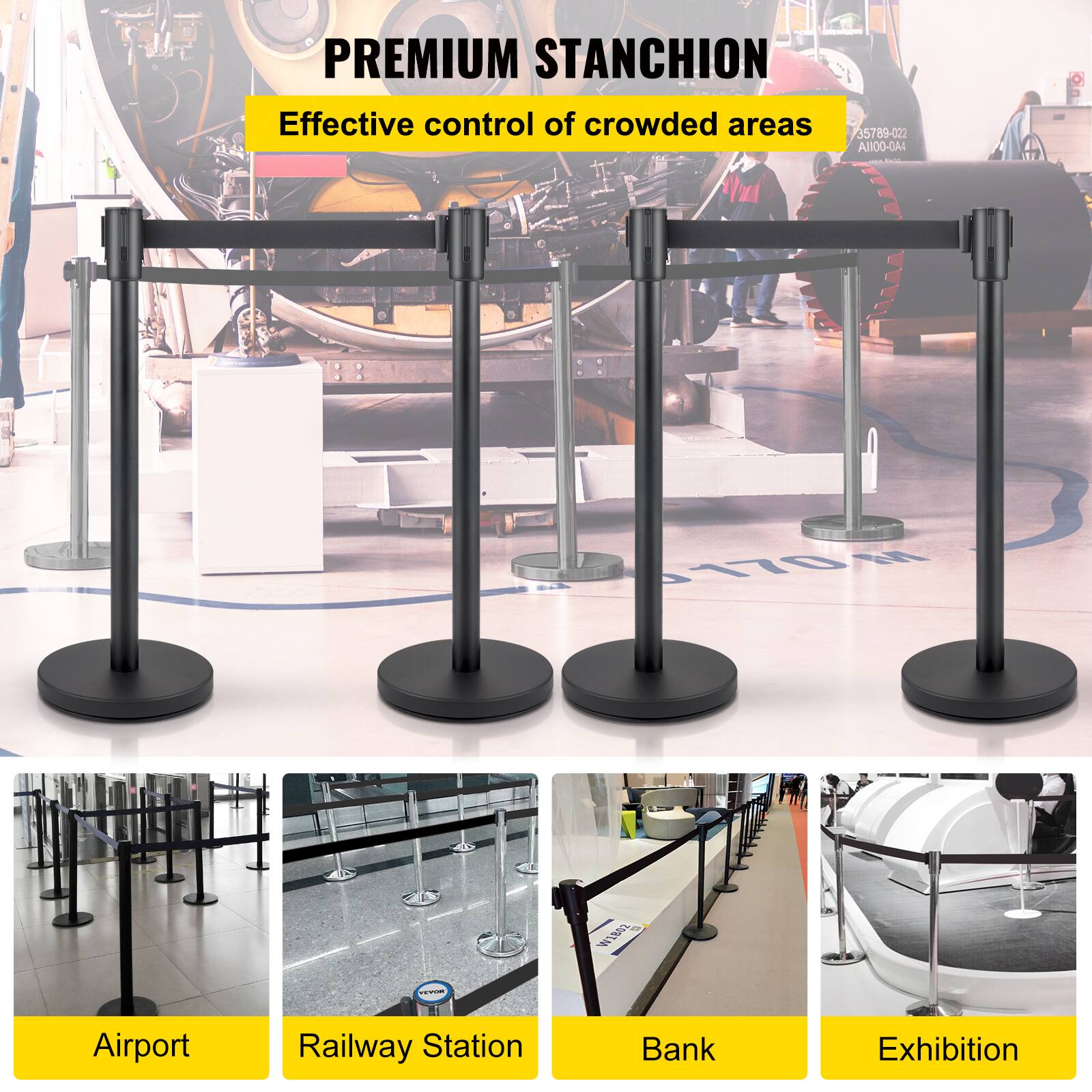 PREMIUM STANCHION  
Effective control of crowded areas  
35789-022  
AI100-0A4  
TISA 1802  

Airport  
Railway Station  
Bank  
Exhibition