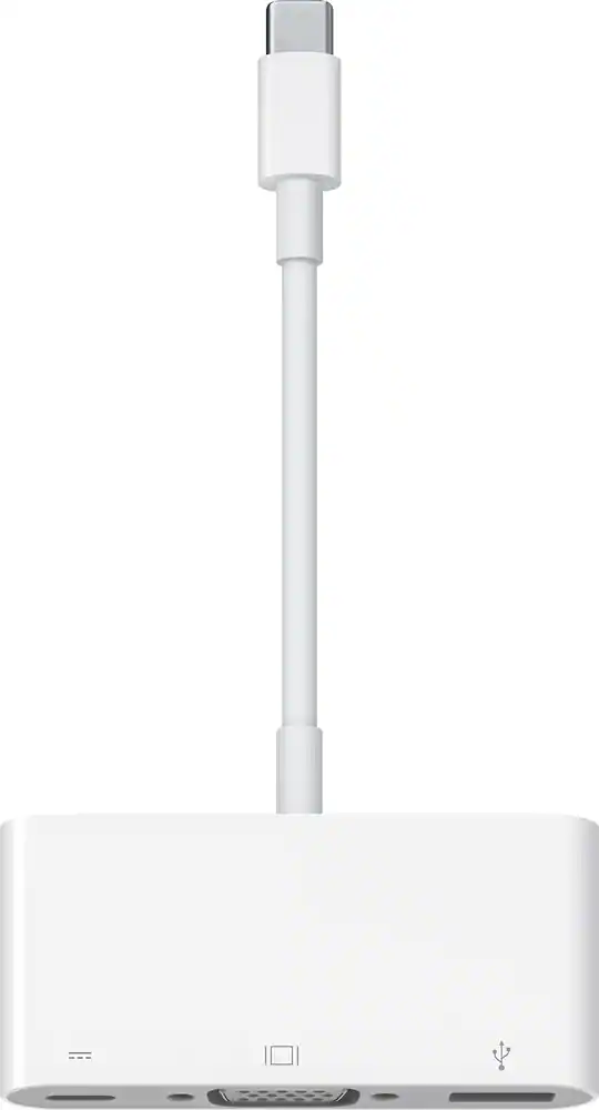 Front. Apple - USB-C VGA Multiport Adapter - White.