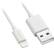 Front. Dynex™ - 4" Lightning Charge-and-Sync Cable - White.