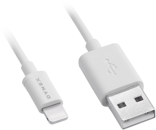  Dynex™ - Apple MFi Certified 3' Lightning Charge-and-Sync Cable - White